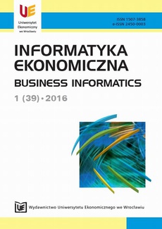 The cover of the book titled: Informatyka Ekonomiczna nr 1(39)