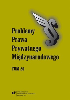 Обкладинка книги з назвою:„Problemy Prawa Prywatnego Międzynarodowego”. T. 20