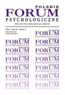 Обложка книги под заглавием:Polskie Forum Psychologiczne tom 24 numer 3