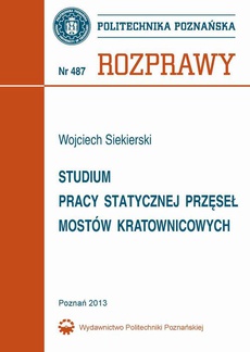 Обкладинка книги з назвою:Studium pracy statycznej przęseł mostów kratownicowych