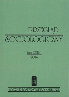 The cover of the book titled: Przegląd Socjologiczny t. 63 z. 1/2014