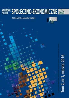 The cover of the book titled: Konińskie Studia Społeczno-Ekonomiczne Tom 2 Nr 1 2016