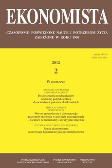 Okładka książki o tytule: Ekonomista 2012 nr 2