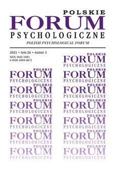 The cover of the book titled: Polskie Forum Psychologiczne, tom 26 numer 3
