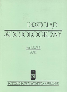 The cover of the book titled: Przegląd Socjologiczny t. 60 z. 2-3/2011