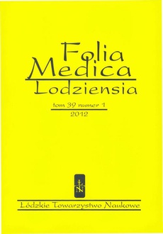 The cover of the book titled: Folia Medica Lodziensia t. 39 z. 1/2012