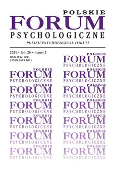 The cover of the book titled: Polskie Forum Psychologiczne, tom 26 numer 1