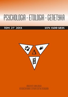 Okładka książki o tytule: Psychologia-Etologia-Genetyka nr 27/2013