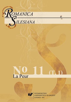 Обложка книги под заглавием:„Romanica Silesiana” 2016, No 11. T. 1: La Peur