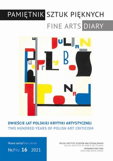 The cover of the book titled: Pamiętnik Sztuk Pięknych, t. 16 (2021)
