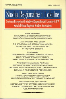 Обложка книги под заглавием:Studia Regionalne i Lokalne nr 2(52)/2013