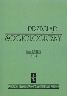 The cover of the book titled: Przegląd Socjologiczny t. 63 z. 2/2014