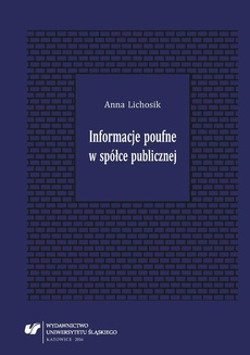 The cover of the book titled: Informacje poufne w spółce publicznej