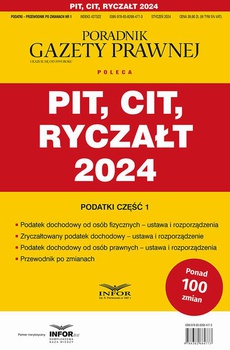 Okładka książki o tytule: Pit Cit Ryczałt 2024 Podatki Część 1