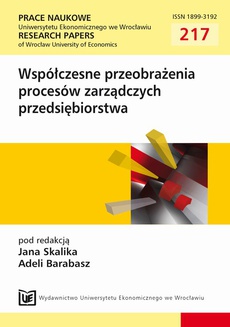 Okładka książki o tytule: Współczesne przeobrażenia procesów zarządczych przedsiębiorstwa