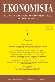 The cover of the book titled: Ekonomista 2022 nr 1