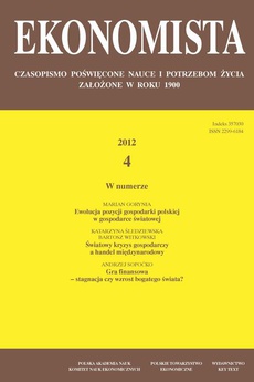 The cover of the book titled: Ekonomista 2012 nr 4