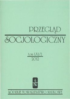 The cover of the book titled: Przegląd Socjologiczny t. 61 z. 2/2012