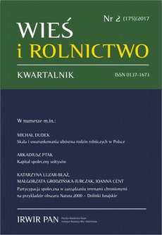 Okładka książki o tytule: Wieś i Rolnictwo nr 2(175)/2017