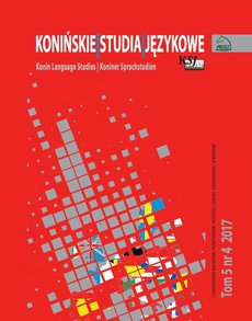 Обложка книги под заглавием:Konińskie Studia Językowe Tom 5 Nr 4 2017