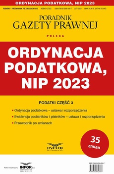 Okładka książki o tytule: Ordynacja podatkowa NIP 2023