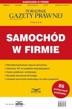 Обложка книги под заглавием:Samochód w firmie Podatki 3/2024