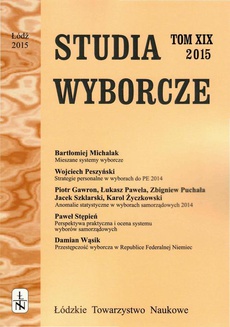 The cover of the book titled: Studia Wyborcze t. 19
