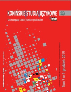 The cover of the book titled: Konińskie Studia Językowe Tom 7 Nr 4 2019