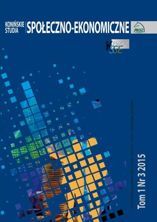The cover of the book titled: Konińskie Studia Społeczno-Ekonomiczne Tom 1 Nr 3 2015