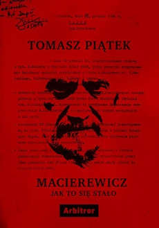 Обложка книги под заглавием:Macierewicz. Jak to się stało