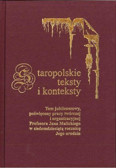 The cover of the book titled: Staropolskie teksty i konteksty. T. 8