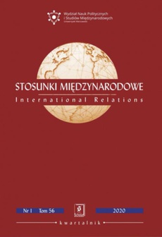 The cover of the book titled: Stosunki Międzynarodowe nr 1(56)/2020