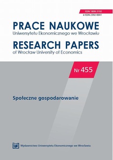 The cover of the book titled: Prace Naukowe Uniwersytetu Ekonomicznego we Wrocławiu nr 455. Społeczne gospodarowanie