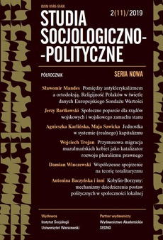Okładka książki o tytule: Studia Socjologiczno-Polityczne 2(11) 2019