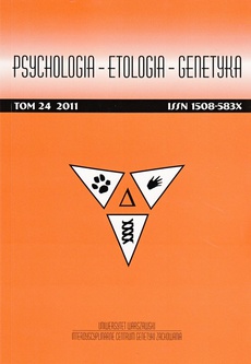 The cover of the book titled: Psychologia-Etologia-Genetyka nr 24/2011