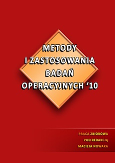The cover of the book titled: Metody i  zastosowania badań operacyjnych '10