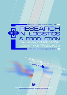 Okładka książki o tytule: Research in Logistics & Production - Badania w dziedzinie logistyki i produkcji, Vol. 1, No. 1, 2011