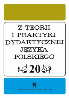 The cover of the book titled: "Z Teorii i Praktyki Dydaktycznej Języka Polskiego". T. 20