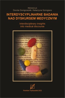 The cover of the book titled: Interdyscyplinarne badania nad dyskursem medycznym.