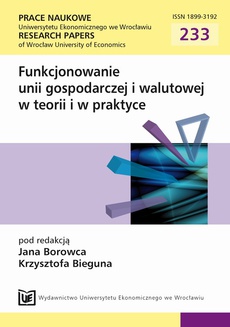 The cover of the book titled: Funkcjonowanie unii gospodarczej i walutowej w teorii i w praktyce