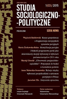 The cover of the book titled: Studia Socjologiczno-Polityczne 2015/1 (03)