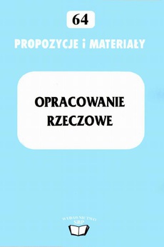The cover of the book titled: Opracowanie rzeczowe