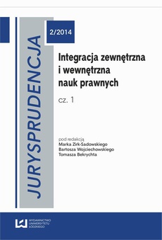 Обложка книги под заглавием:Integracja zewnętrzna i wewnętrzna nauk prawnych. Cz. 1