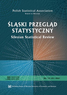 Обкладинка книги з назвою:Śląski Przegląd Statystyczny 19(25) 2021