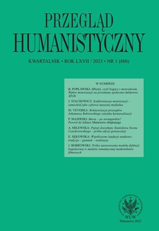 The cover of the book titled: Przegląd Humanistyczny 2023/1 (480)