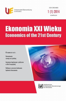 Okładka książki o tytule: Ekonomia XXI Wieku 2014, nr 1(1)