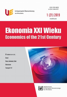 Обложка книги под заглавием:Ekonomia XXI Wieku 1(21)