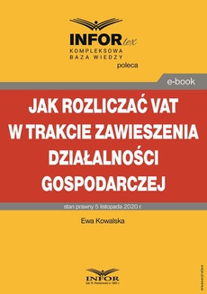 The cover of the book titled: Jak rozliczać VAT w trakcie zawieszenia działalności gospodarczej