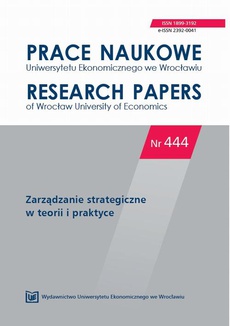 The cover of the book titled: Prace Naukowe Uniwersytetu Ekonomicznego we Wrocławiu nr 444. Zarządzanie strategiczne w teorii i praktyce