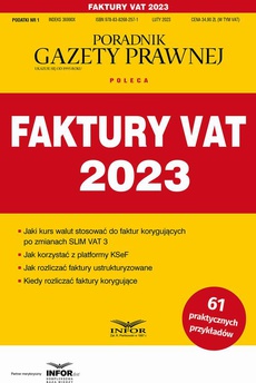 Обложка книги под заглавием:Faktury VAT 2023